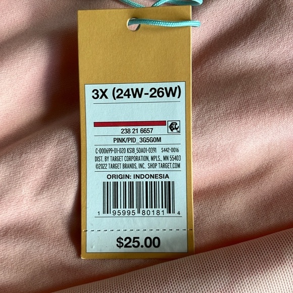 🆕Kona Sol Women’s Bikini Bottom Checkered Coral Pink Color Size 3X - Picture 6 of 10